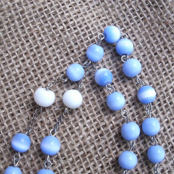 Handmade Crucifix Rosary Cats Eye Beads St Francis - Picture 11 of 12